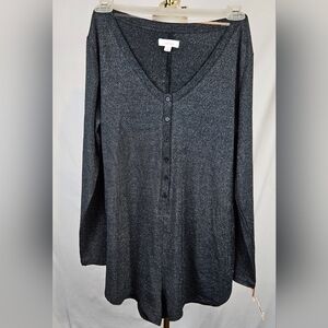 Colsie Long Sleeve One Piece NWT Romper Size Medium Black Sparkly Fairycore‎